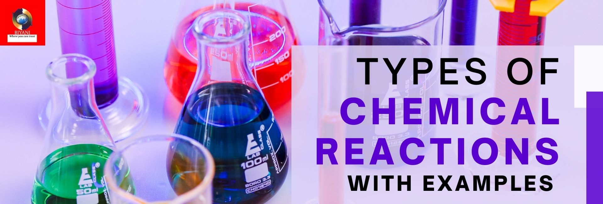 types of chemcial reactions with examples