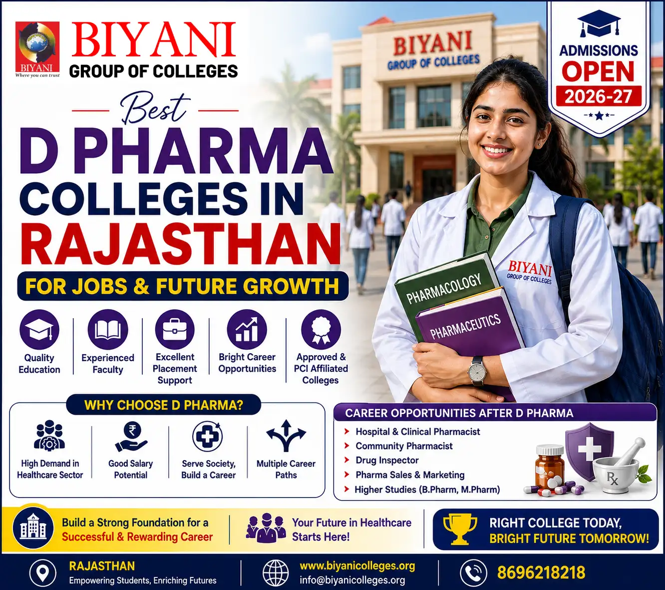Best D Pharma Colleges in Rajasthan for Jobs & Future Growth