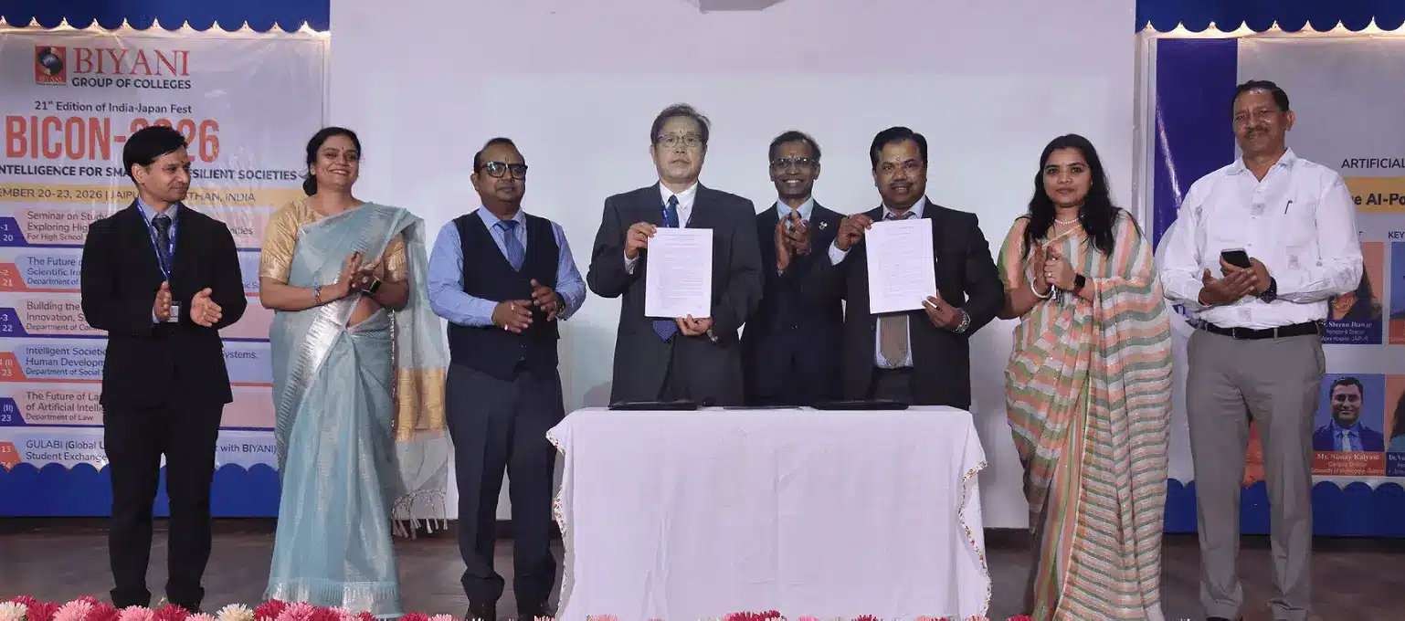 BICON-2026 MoU signing between Osaka College of Tourism and Business and Biyani Group of Colleges
