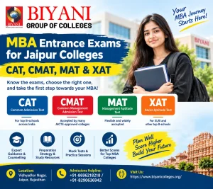 MBA Entrance Exams for Jaipur Colleges CAT, CMAT, MAT & XAT