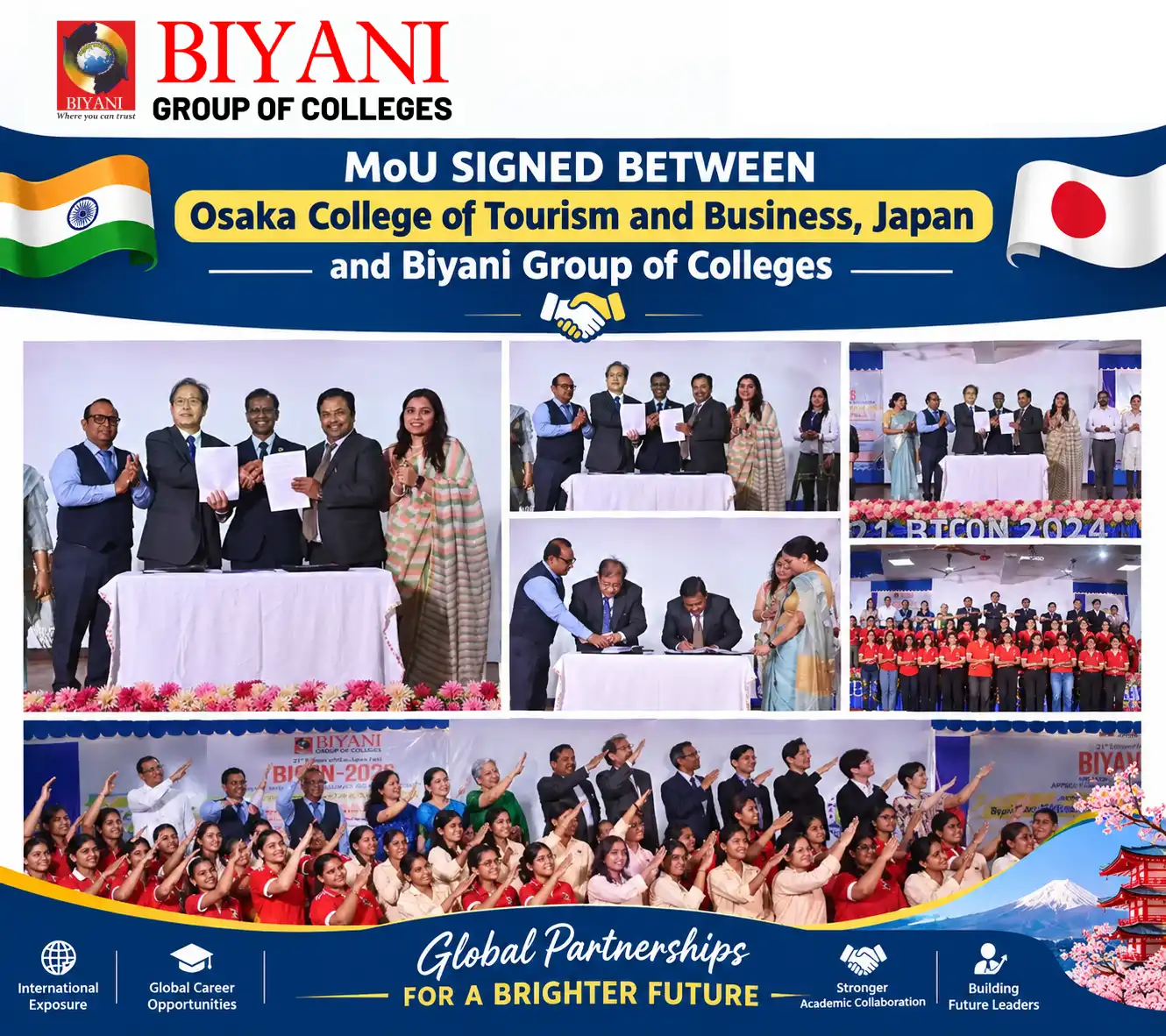 MoU Signed Between Osaka College of Tourism and Business, Japan, and Biyani Group of Colleges
