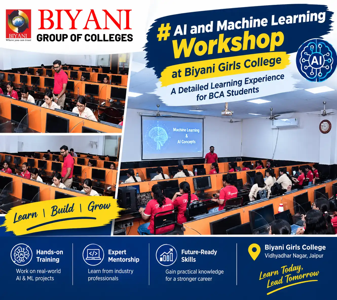 AI and Machine Learning Workshop at Biyani Girls College A Detailed Learning Experience for BCA Students