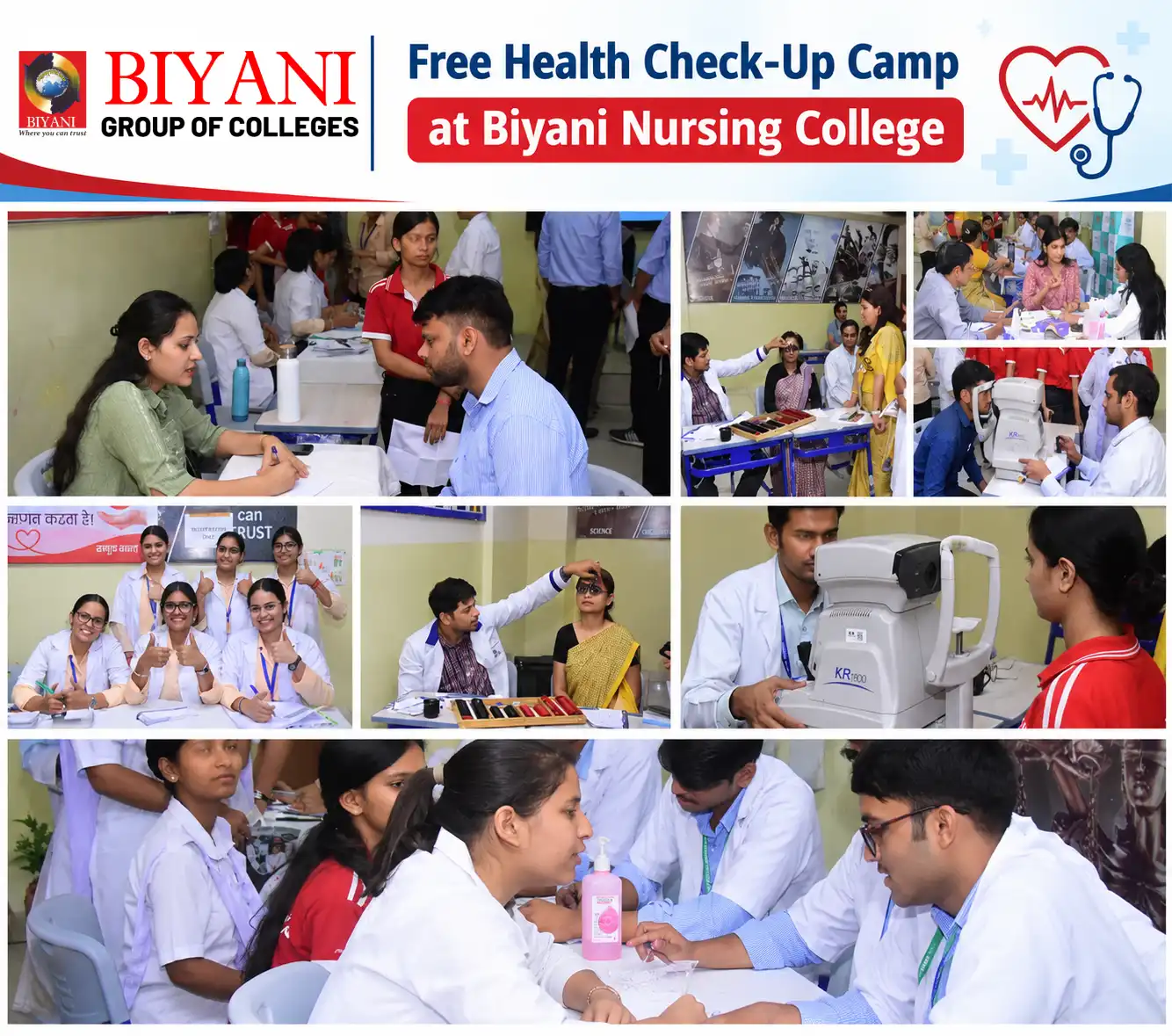 Free Health Check-Up Camp at Biyani Nursing College