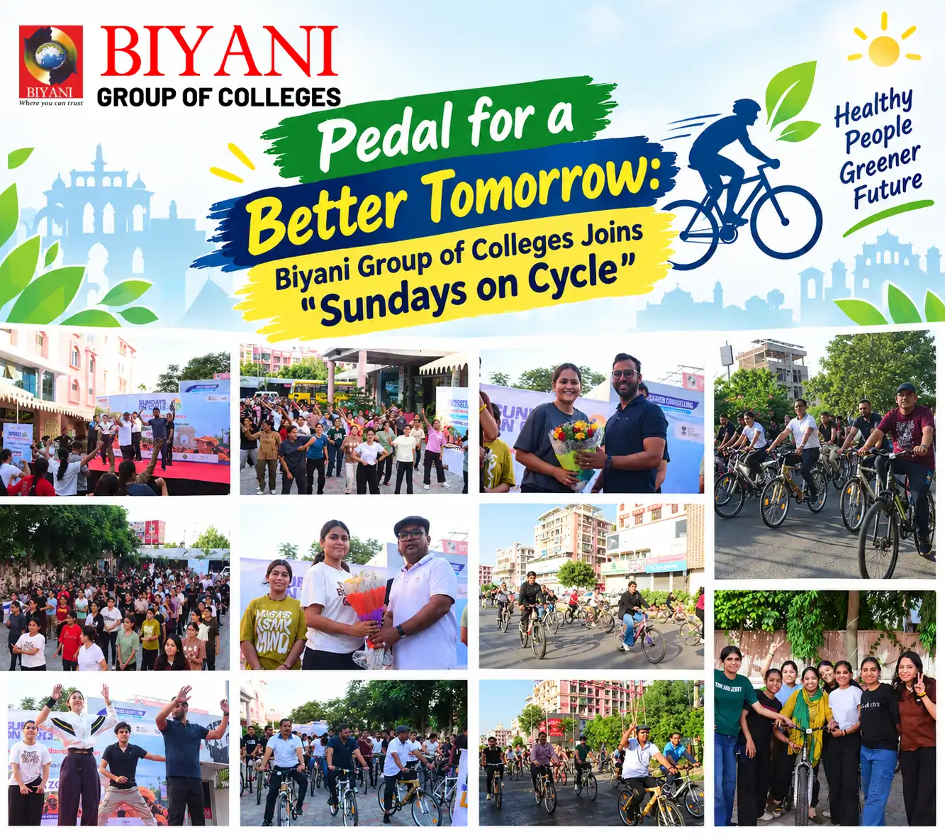 Pedal for a Better Tomorrow Biyani Group of Colleges Joins “Sundays on Cycle”
