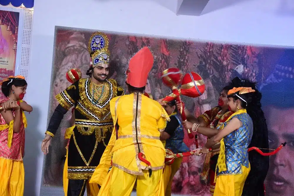 Students performing Ramleela